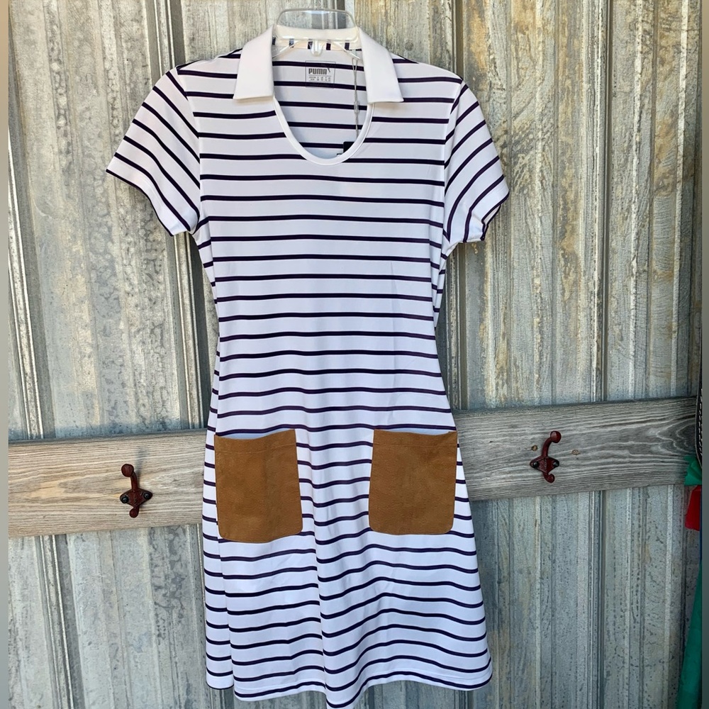Puma White-Indigo Strip Golf Dress Size M